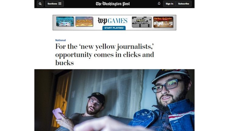Kuvakaappaus The Washington Postin jutusta