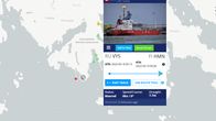 Kuvankaappaus Marine Traffic -palvelusta, jossa LNG-tankkeri näkyy.