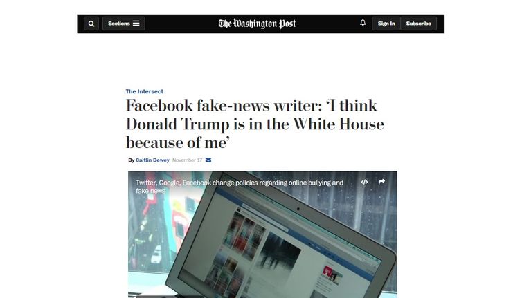 Kuvakaappaus The Washington Postin jutusta