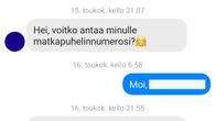 Esimerkki Facebook-messengerissä lähetetyistä huijausviesteistä.