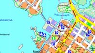 Kartta näyttää Oulun penkkariajojen reitin. 