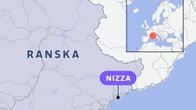 Kartta, jossa esitellään Nizzan sijainti Etelä-Ranskassa.