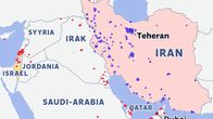 Kartalla USA:n ja Israelin iskut Iraniin sekä Iranin ja sen liittolaisten iskut Lähi-Itään.
