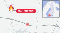 Tulipalon sijainti kartalla.