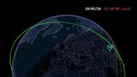 Satelliittien kiertoradat Euroopan yllä esitetään reaaliaikaisessa seurannassa. 