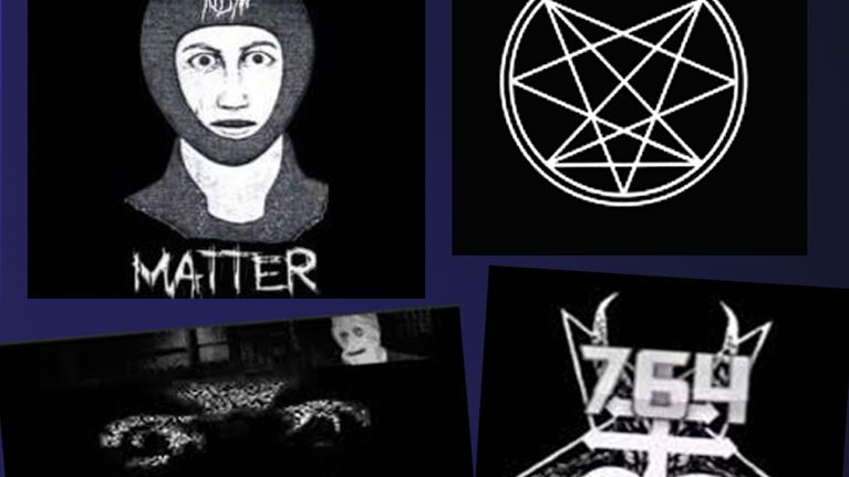 Photo shows The Com network's logos and symbols.