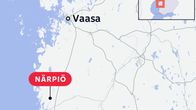 Närpiö ja Vaasa kartalla.