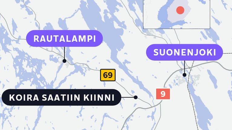 Rautalampi ja Suonenjoki kartalla.