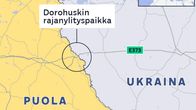 Dorohuskin rajanylityspaikka Puolan ja Ukrainan rajalla.