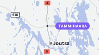 Kartta, johon ovat merkitty Joutsa, Leivonmäki sekä Joutsa ja isoimmat tiet).