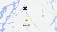 Karttagrafiikka onnettomuuspaikasta Salon ja Perniön välillä.