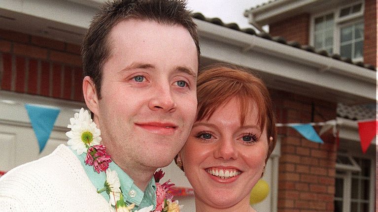 John Higgins ja vaimonsa Denise kuvattuna vuonna 1998.