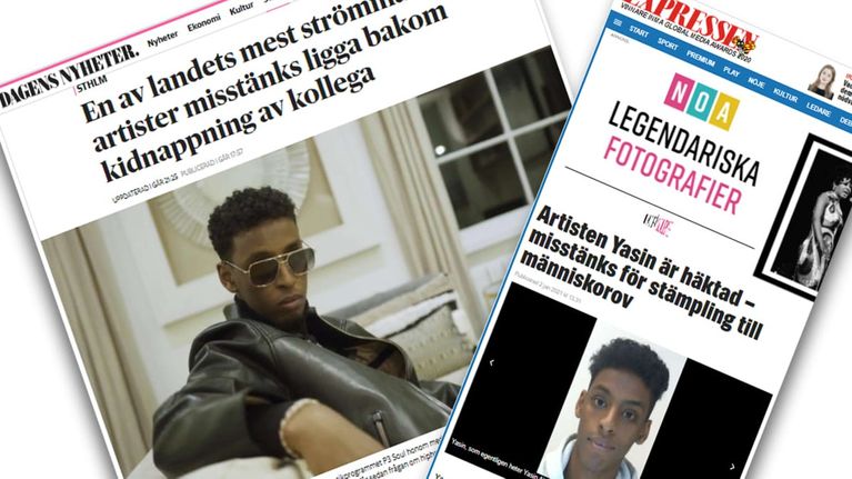 skärmdump av dagstidningar om Yasin