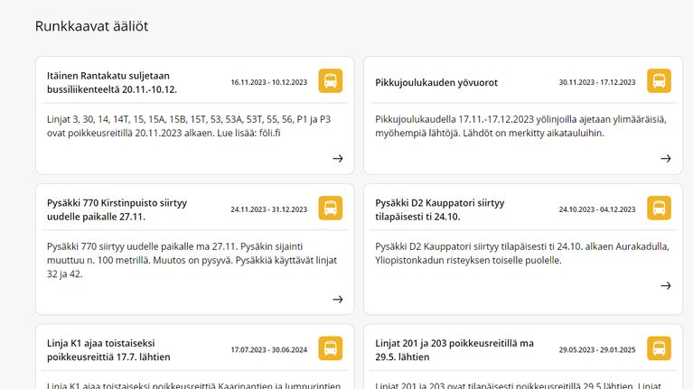 Kuvakaappaus Fölin verkkosivuista hakkeroinnin aikaan 2.12.2023.