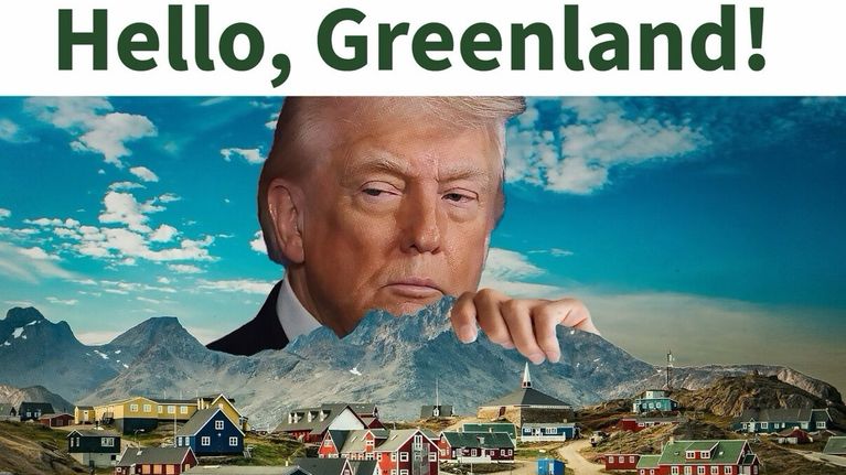 En bild på Trump och Grönland.