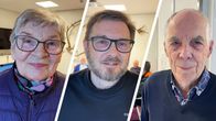 Kuvakombo, jossa lähitalon vakiokävijä Anna-Liisa Heikkilä, Jyväskylän Äijäklubin vakijäsen Erkki Saramaa sekä Piippurannan Äijäklubin vakiokävijä Kauko Vehmala.