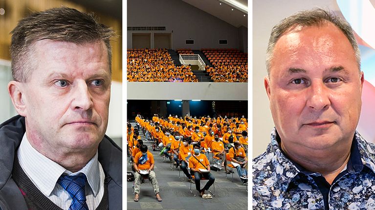 Kuvakombo työ- ja elinkeinoministeriön hallitusneuvos Olli Soraisesta, marjanpoimijoiden koulutustilaisuudesta Thaimaassa ja Polarica Marjahankinta oy:n entisestä toimitusjohtaja Jukka Kristosta.