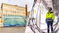 Nekalan koulurakennus ulkoa ja Tampereen tilapalveluiden hankeinsinööri Ossi Mäkelä Nekalan koulun vanhassa ruokalassa. 