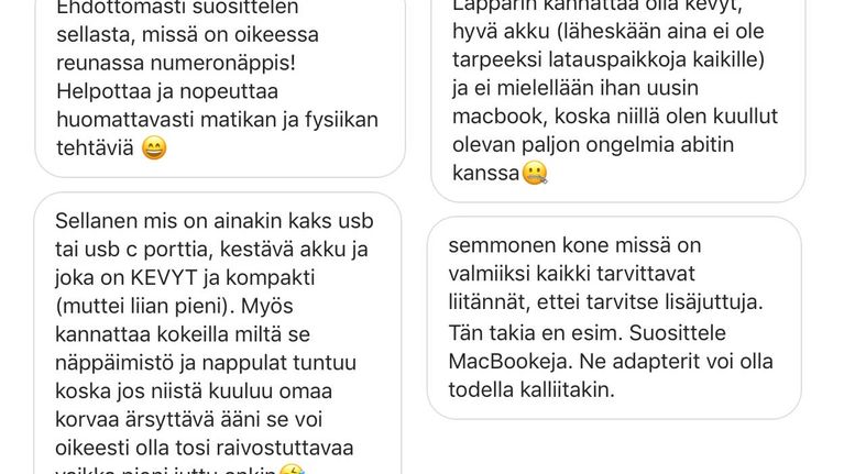 Kuvakaappauksia Instagram-viesteistä.