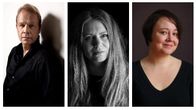Författarna Peter Sandström, Zandra Lundberg och Emma Puikkonen i ett bildcollage.