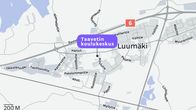 Kartta, johon on merkitty Taavetin koulukeskus. 