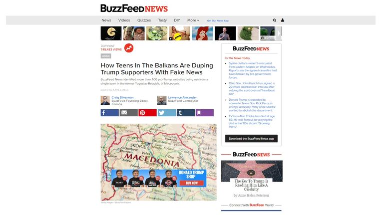 Kuvakaappaus Buzzfeed-sivustolta.