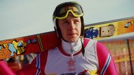 Matti Nykänen kuvattuna Calgaryn olympialaisissa, joissa hän voitti kaikki jaossa olleet kolme kultamitalia.