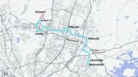 Photo shows a map of Vantaa's tram line.