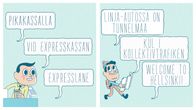 Kielten alkeita sarjakuvan avulla