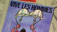 Vive les Hommes" - "Eläköön miehet" -kortti. Ns. Kikkelikortti.