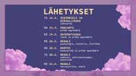 Aikataulukuva Abitreenien yo-koelähetyksille keväällä 2021.