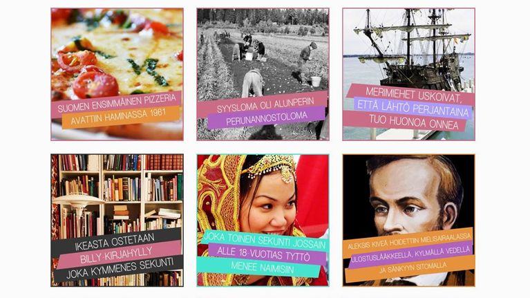 Tämäkin on totta -Instagram-tilin kuvia, joissa erilaisia faktoja