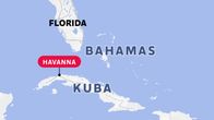 En karta över Västindien med Jamaica, Kuba och Bahamas markerade. Även den amerikanska delstaten Florida är markerad. På Kuba är huvudstaden Havanna markerad.