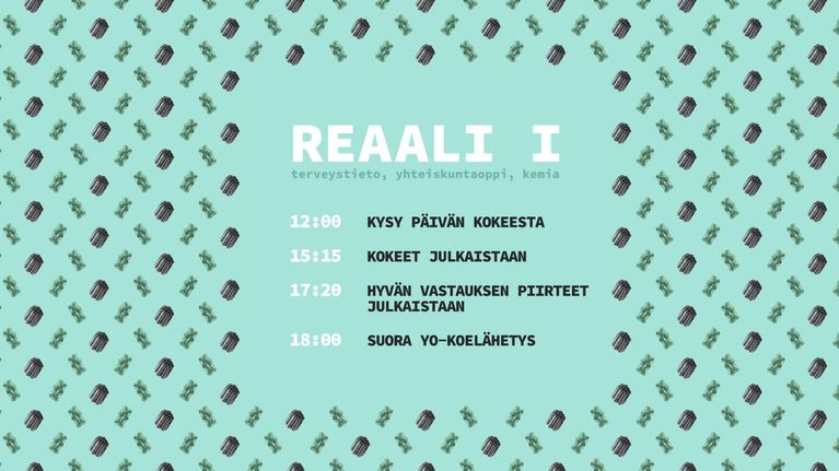 Abitreenien päivän aikataulu ensimmäisenä reaalikoepäivänä 24.3.2020