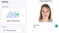 Skärmdump på hur statens identifieringsapp ser ut.