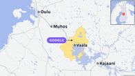 Kartta, jossa osoitetaan Googlen hankkima maa-alue Vaalasta.