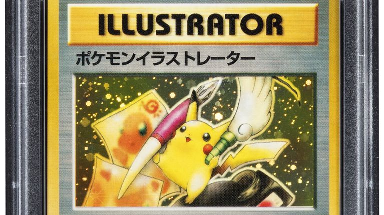 Muovikuorien sisällä Pokemon-kortti, jossa Pikachun kuva.