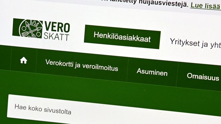 A screen capture of the tax administration's website.