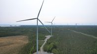 kuvassa tuulimyllyjä metsämaisemassa.