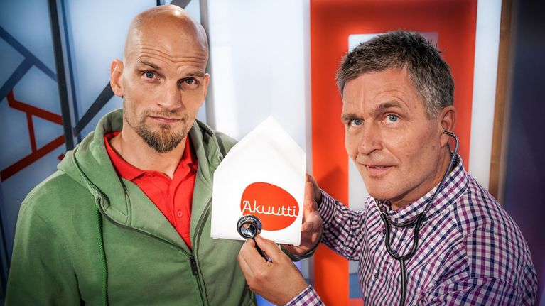 Akuutin omalääkäri Risto Laitila ja toimittaja Mikko Penttilä.