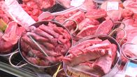 Lamb in a butcher's display.
