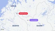 Kartta Käsivarren Lapista, jossa on merkitty Enontekiö ja Salmivaara.