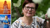Kahdessa kirjan kannessa on kirjailijan nimi Emma Ranta. Vieressä on kuva kirjailijasta, jonka oikea nimi on Sointu Jokipii.