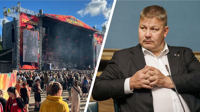 Kuvakollaasissa Provinssi-festivaalia ja Juha Mäenpää eduskunnassa.