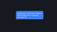 Seksirikoksiin liittyvä viesti "voisiks kuvaa ite että et koske kännyyy ja heilutat peppua sillee et kamera on takana päin"
