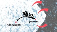 Mitä jos Venäjä hyökkää? Kuviteltu siirtyminen Joensuusta Hankasalmelle.