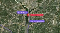 Washingtonin lentotapaturman lentokoneen ja helikopterim reitit kartalla.
