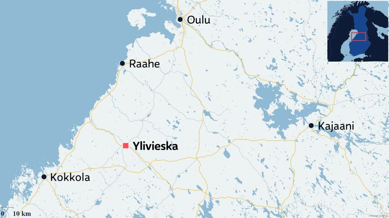 Ylivieskan sijainti kartalla.