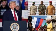 Komposiittikuvassa Donald Trump ja Länsi-Afrikan sotilasjohtajia.