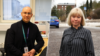 En kollagebild med två personer – en man och en ljushårig kvinna.